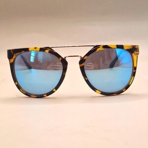 Diane Von Furstenberg Tortoise and Blue Sunglasses
